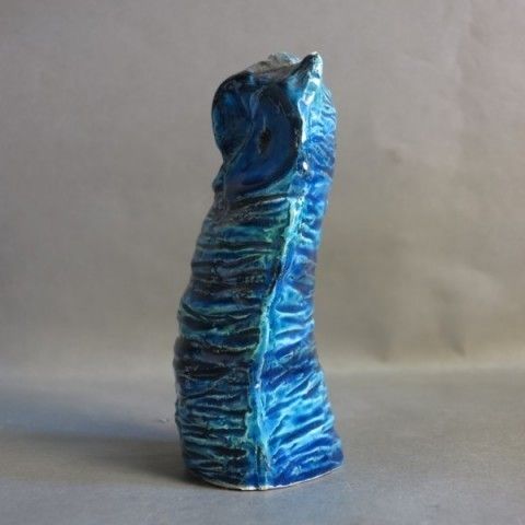 Ceramic Owl. Rimini Blu. Aldo Londi. Bitossi. Italy. 1950   1955. photo Art