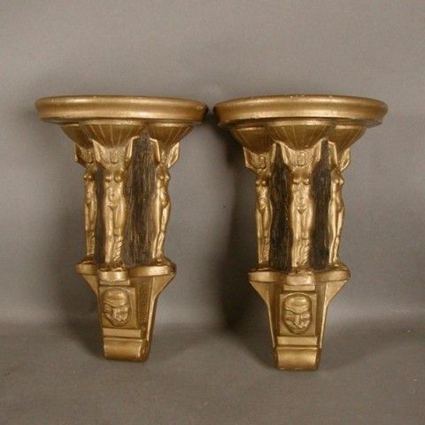 Art Nouveau. Two Gypsum Relief Wall Panels. 1900   1920.
