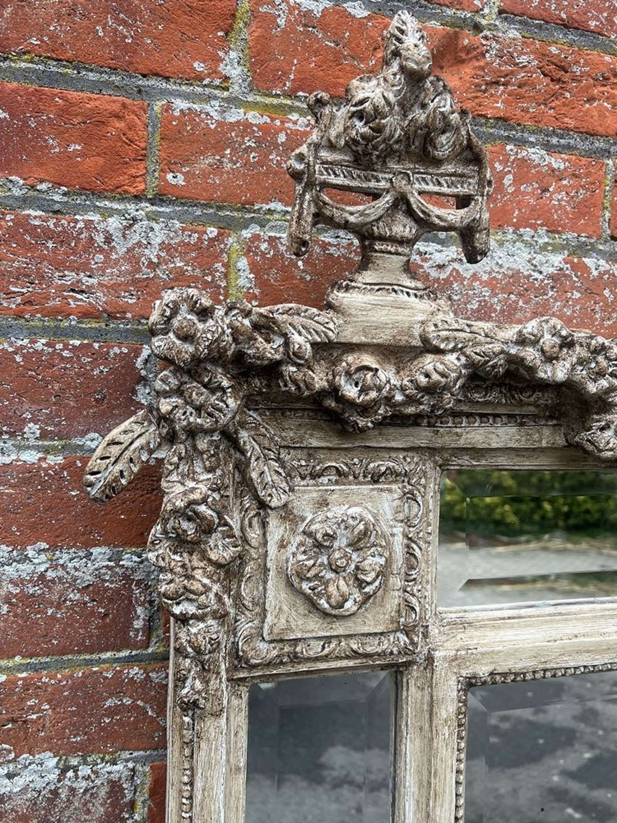 An Exceptional Large Early 20th Century French Painted Cushion Mirror. photo vinterior