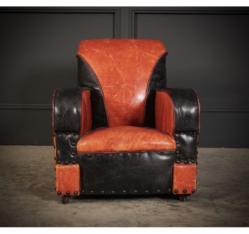 Rare Art Deco Style Leather Childs Club Chair photo for sale
