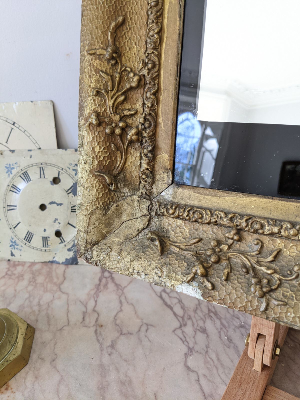 An Antique French Gilt Framed Overmantel Wall Mirror C19th photo vinterior