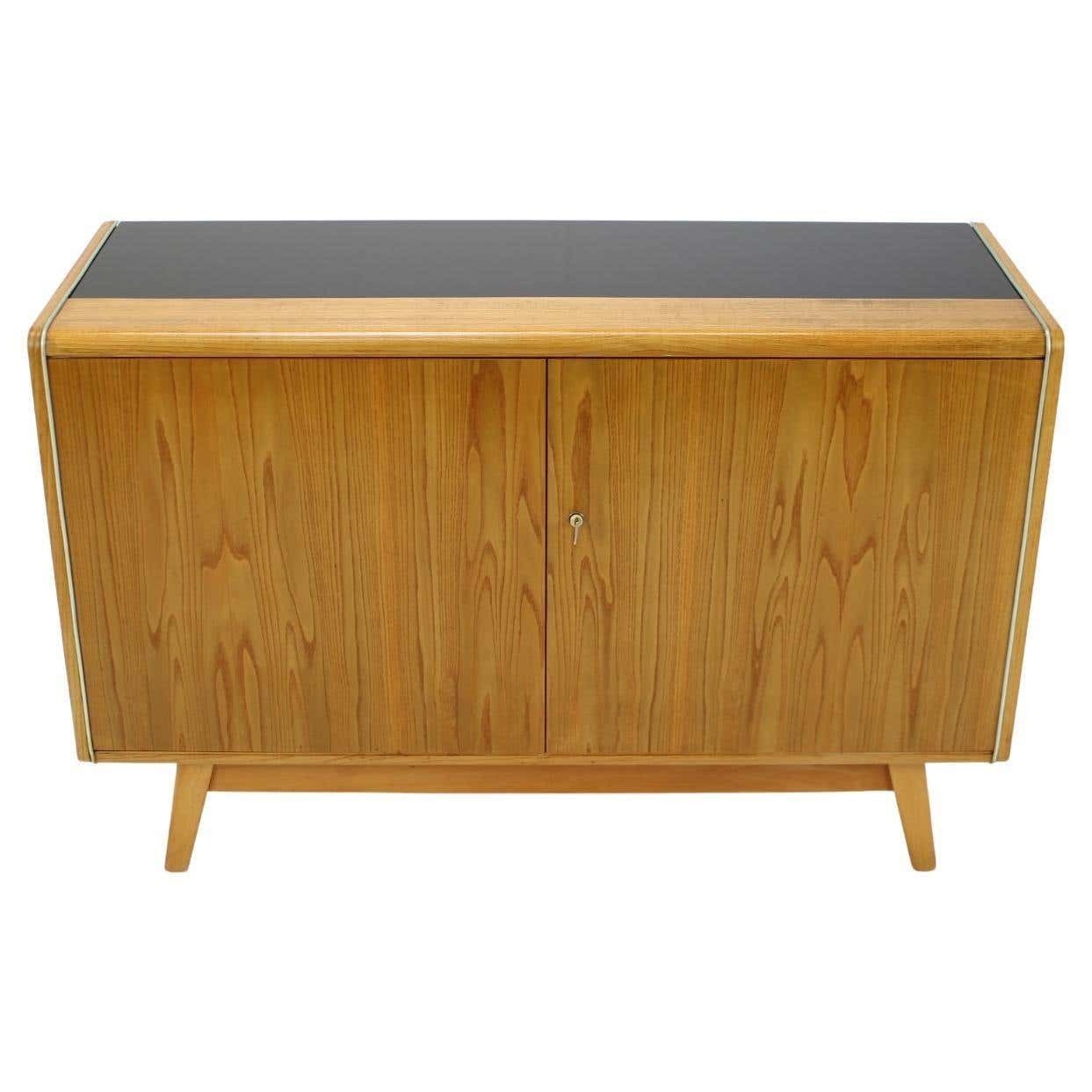 Vintage Cabinet Combination Of Veneer And Glass By Jitona,1960s