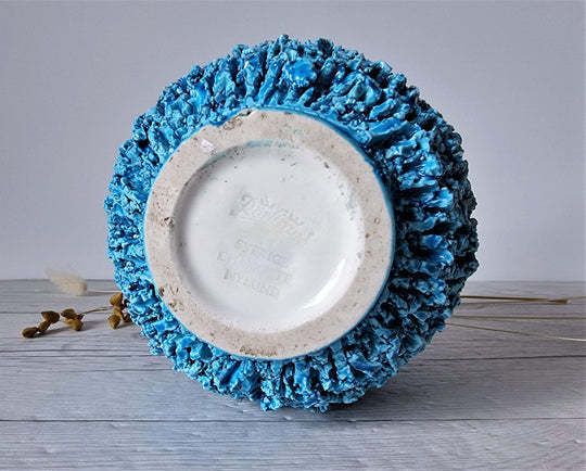 photo for sale Gunnar Nylund For Rorstrand Chamotte Hedgehog Series Sculpted Turquoise Vase 1940s 50s Swedish