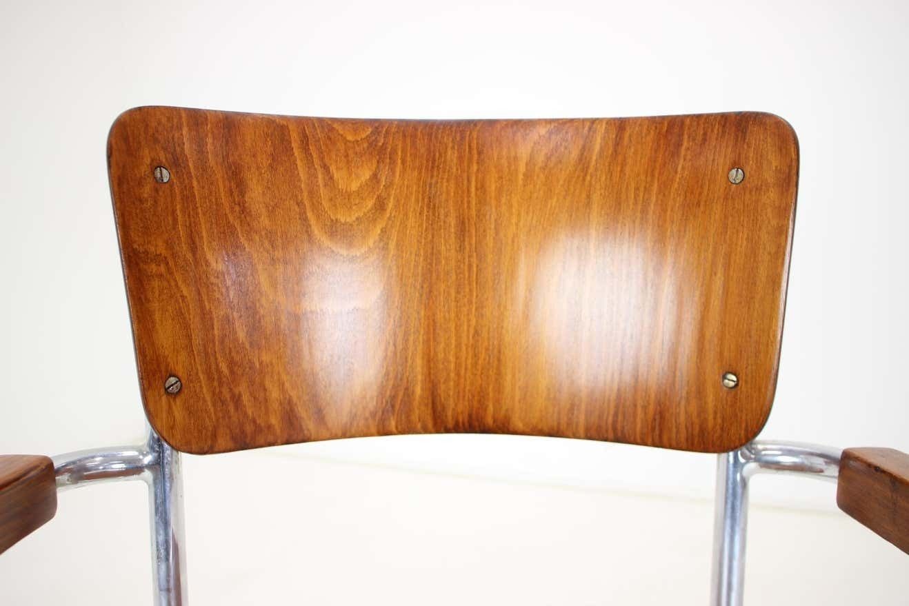 photo buy Restored Bauhaus Chrome Chair By Rudolf  Vichr Prag, 1930s