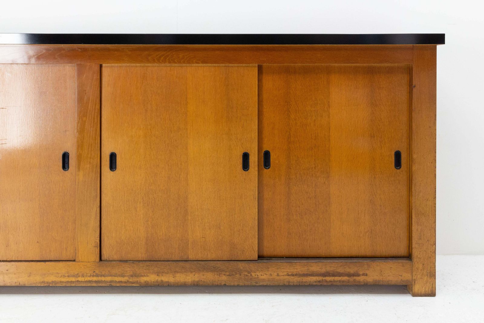 Enfilade française quatre portes coulissantes en chêne, mid-century photo Mobilier