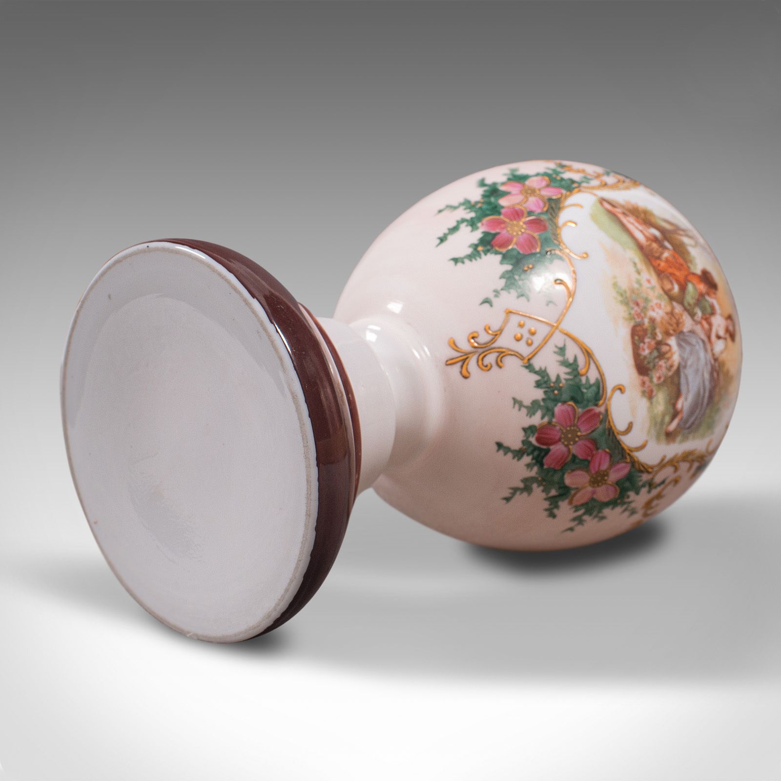 Home Decor Antique Decorative Flower Vase, Continental, Milk Glass, Baluster Urn photo