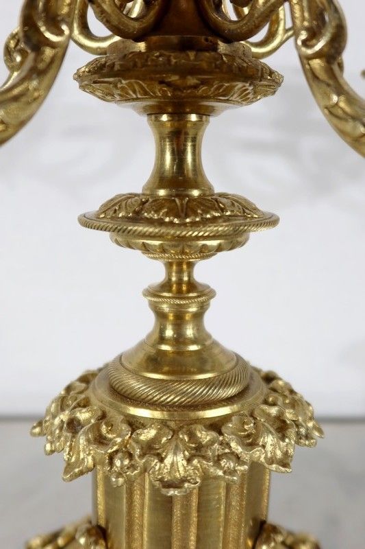photo buy Pair Of Candelabra With 6 Lights In Bronze   Late 19th Century
