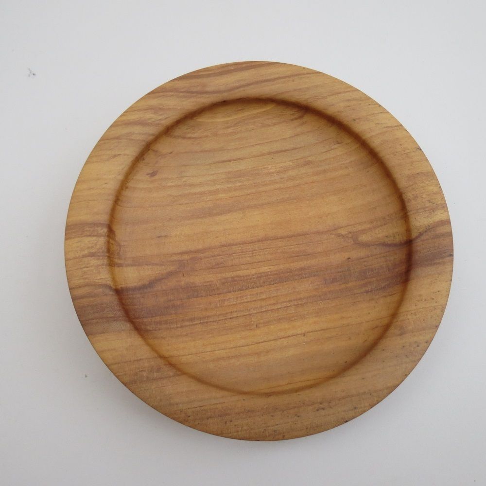 Handmade Hand Turned Wooden Bowl Apple Wood 1990s photo vinterior