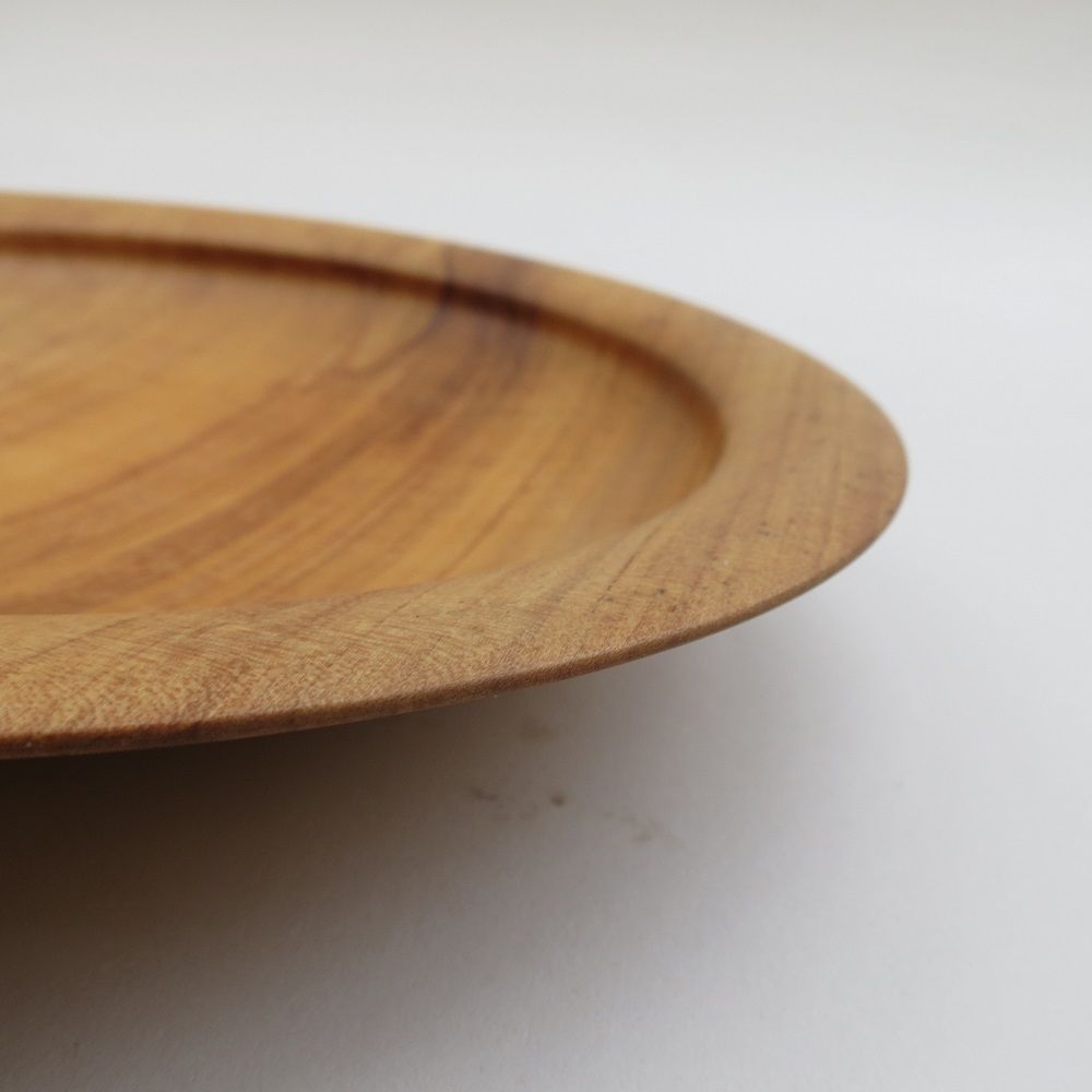 Handmade Hand Turned Wooden Bowl Apple Wood 1990s photo vintage