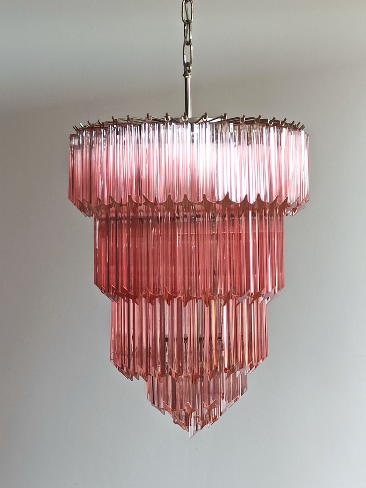 Murano Glass Chandelier    112 Pink Quadriedri photo buy