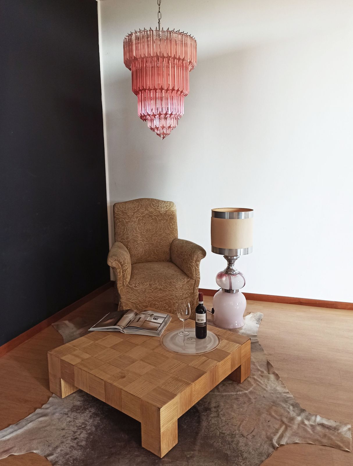1700.0 Murano Glass Chandelier    112 Pink Quadriedri photo
