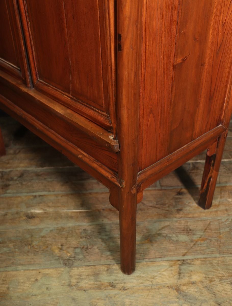 Furniture 18th Century Chinese Hardwood Tapered Cabinet photo