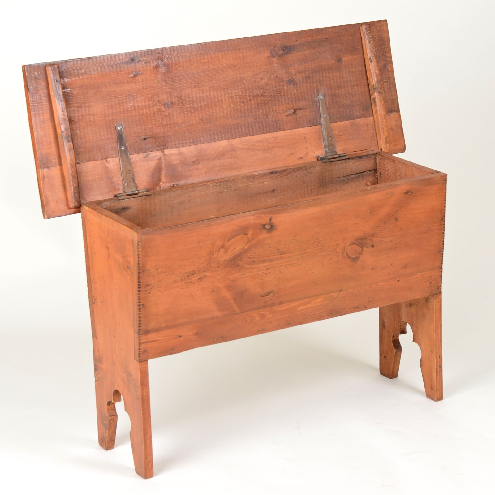 Vintage Wooden Coffer Stool, Early 20th Century photo furniture
