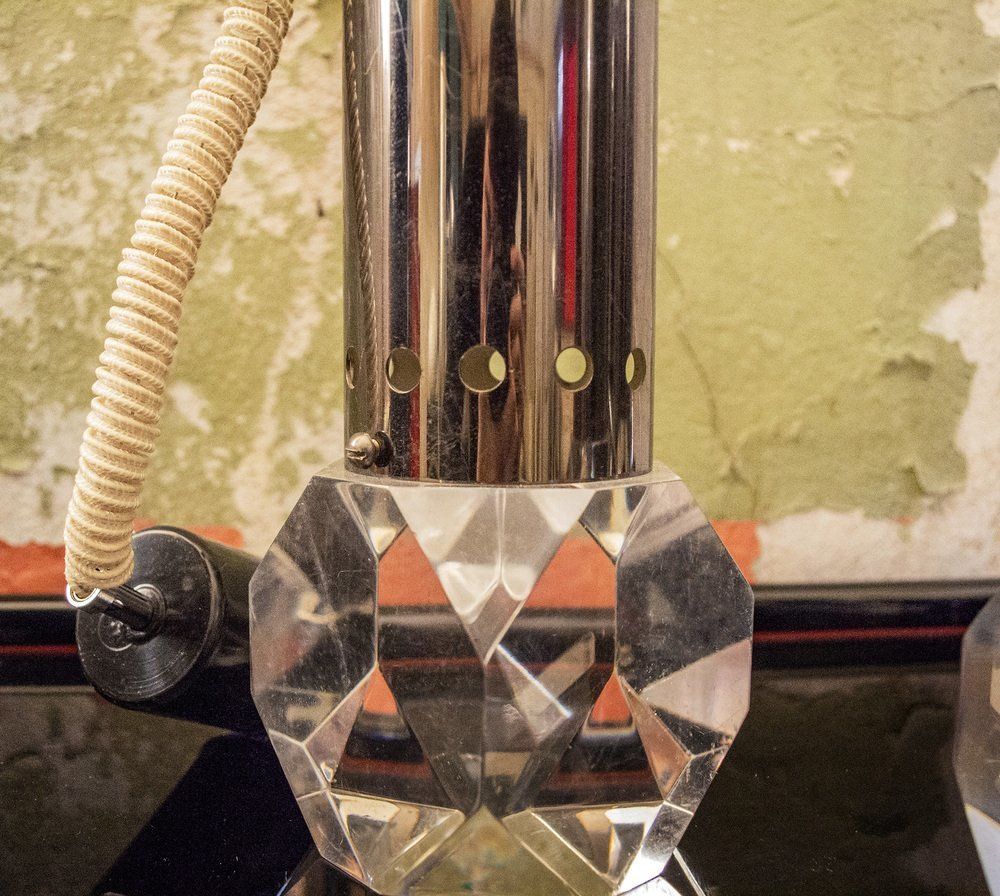 Ceiling Lamp In Steel And Acrylic Glass, Italy, 1970s photo for sale