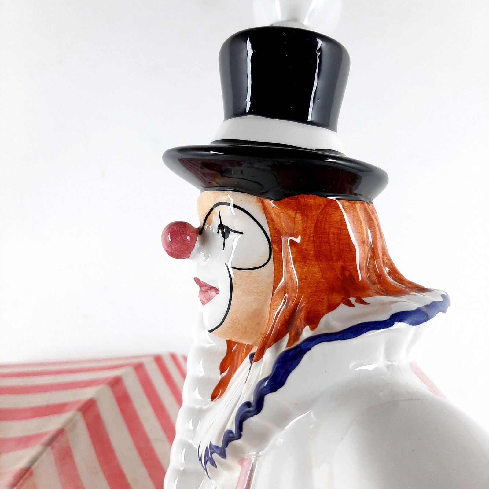 Vintage Large Ceramic Table Lamp Clown Italy 1960s Retro Nightlamp Lamp For Children's Room photo for sale