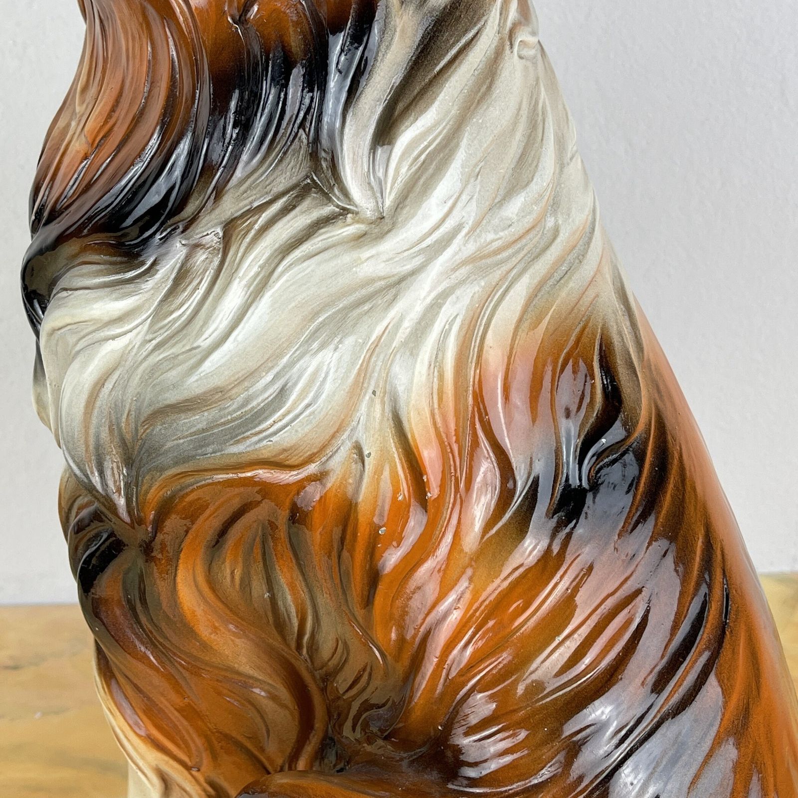 Vintage Hand Painted Sculpture Dog Italy 1960s Retro Home Decor Mid Century Italian Decoration photo vintage