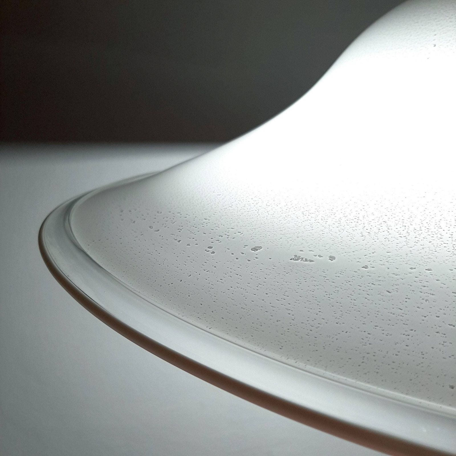 Xl Mid Century White Murano Glass Pendant Lamp Italy 1970s Retro Lighting Space Age photo for sale