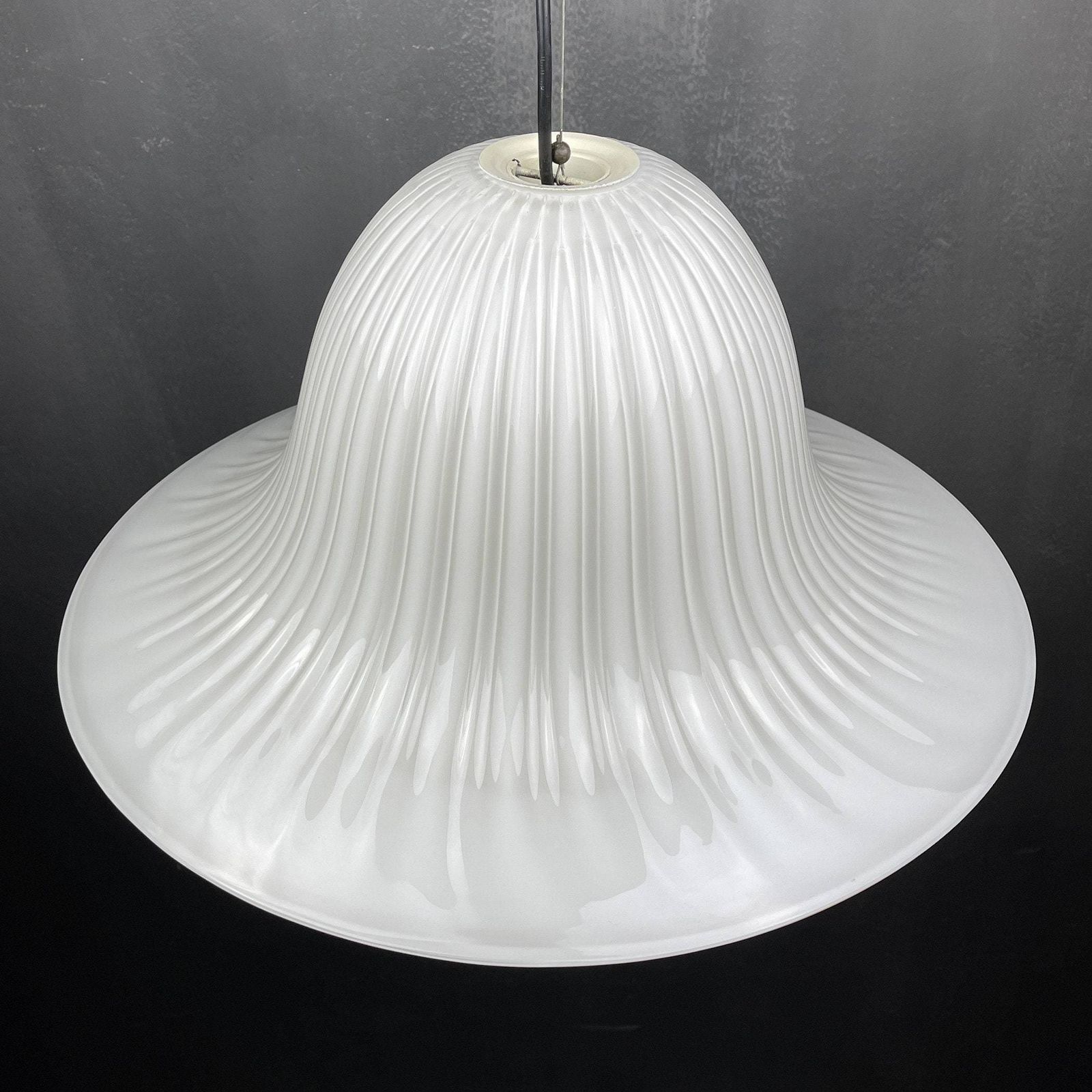 Vintage Murano Hanging Lamp Tulip Italy 1970s Italian Mid Century Lighting Retro Home Decor