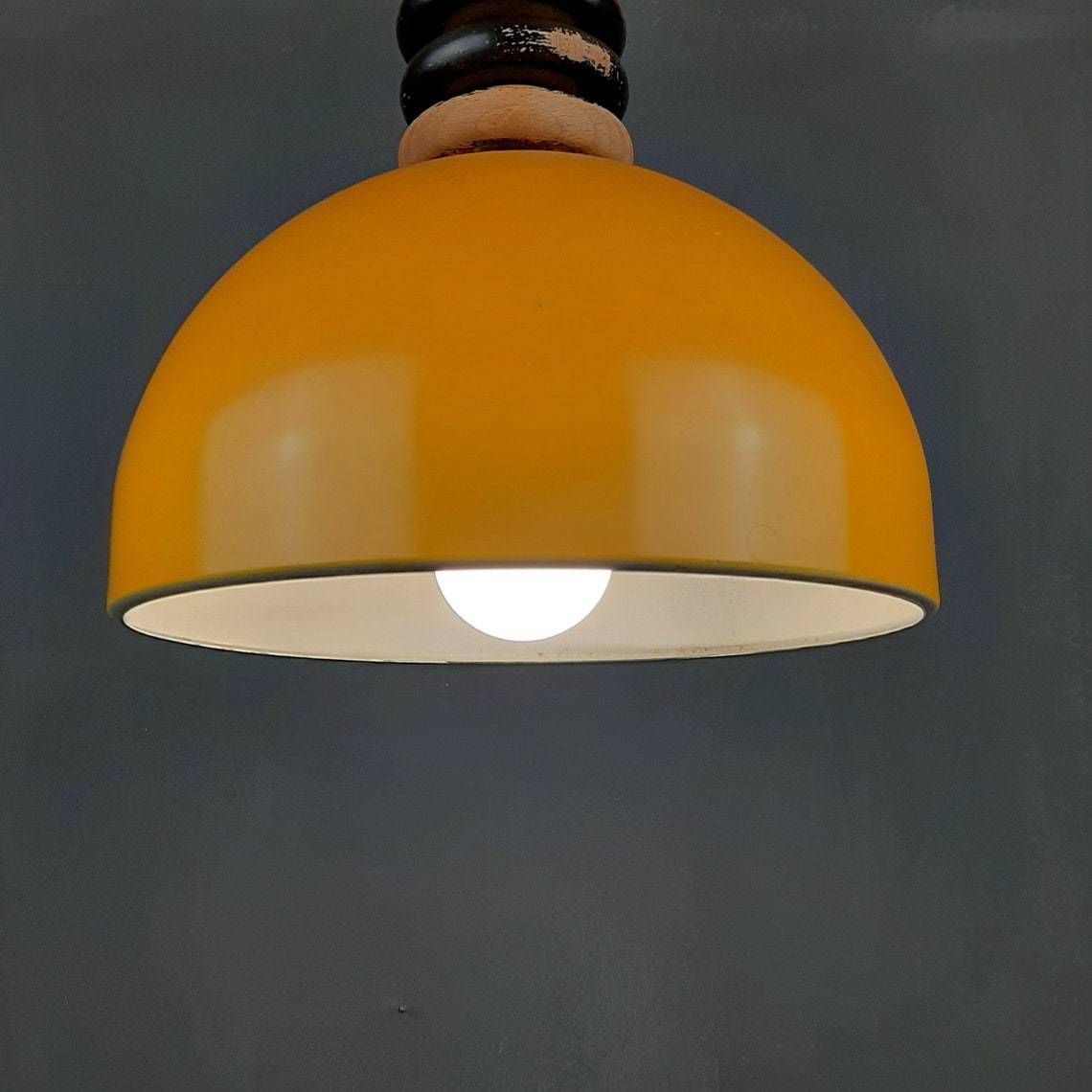 Retro Metal Pendant Lamp Sijaj Hrastnik Yugoslavia 1970s Mid Century Lighting Industrial Light photo furniture