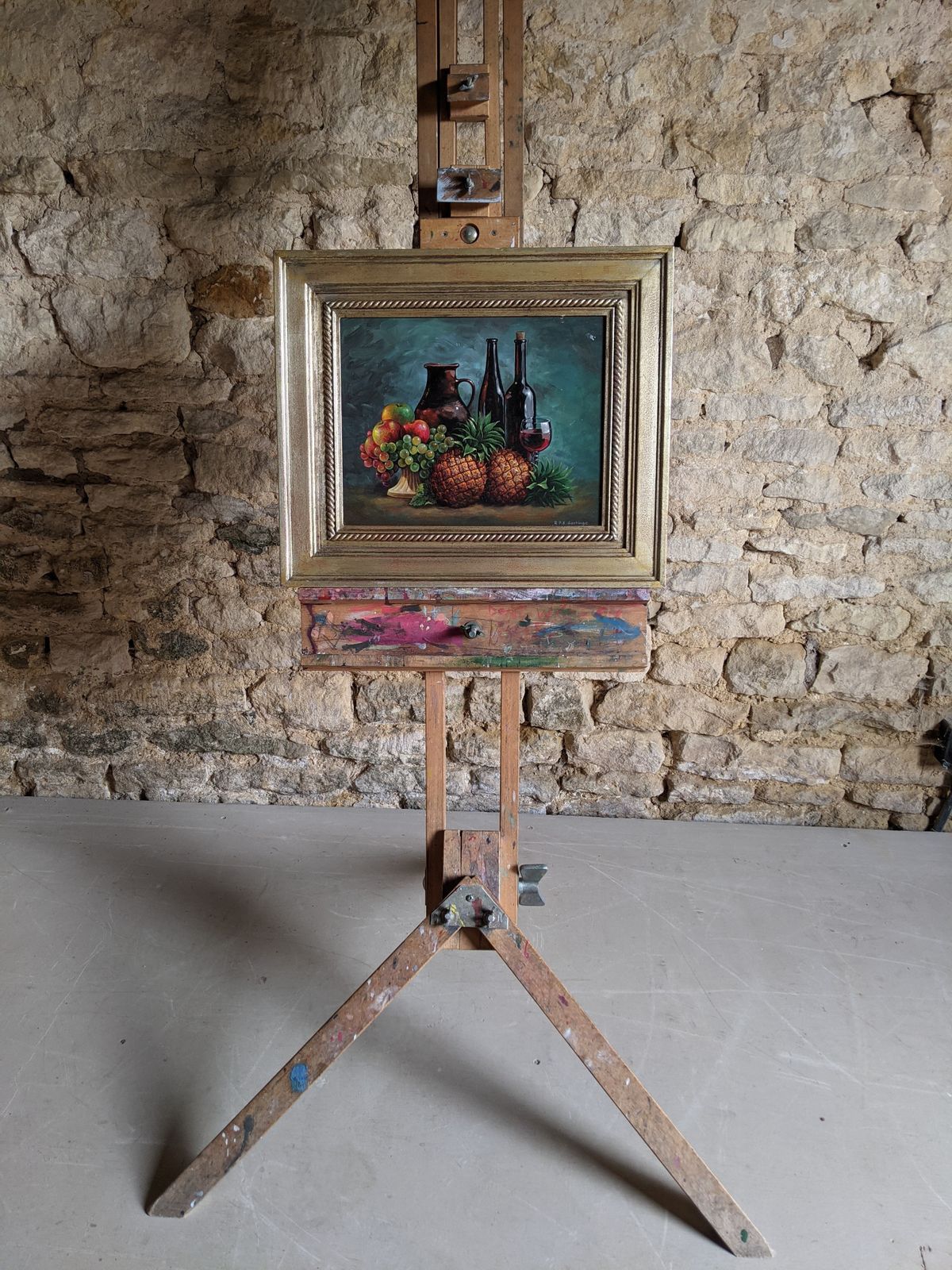 Acrylic Still Life Painting By Roger Gorringe, In Antique Frame photo Art