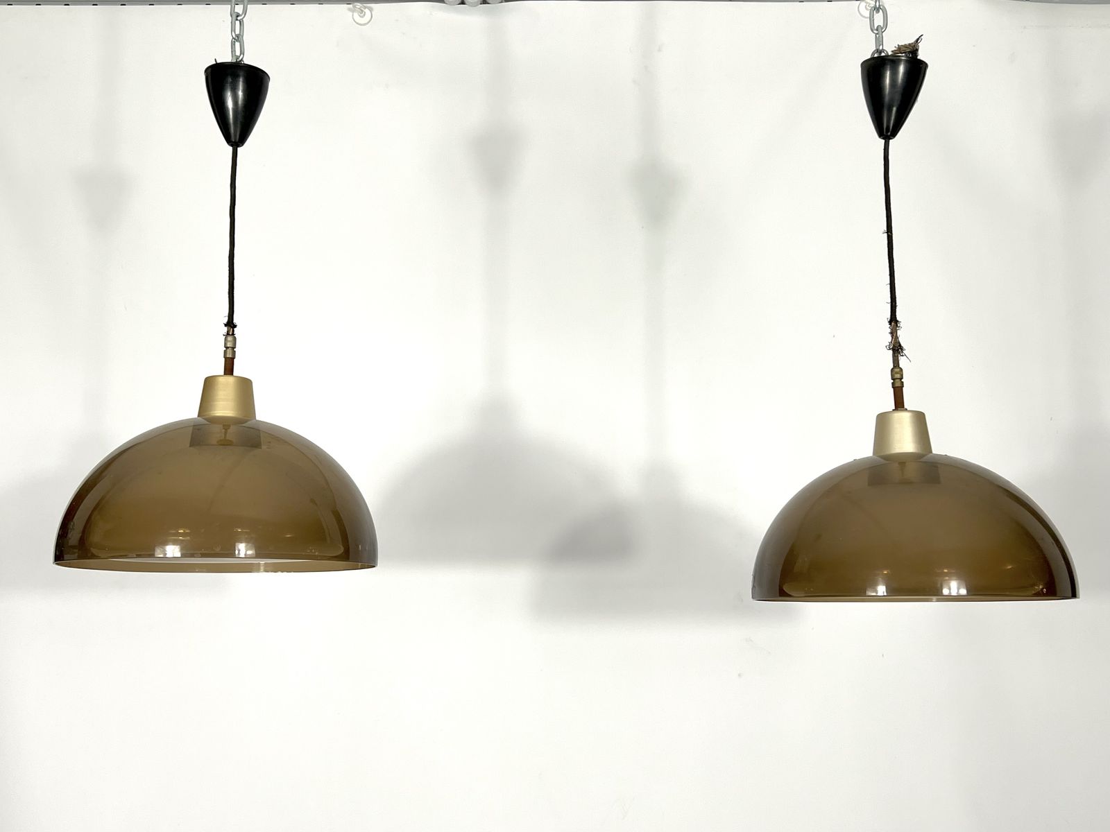Mid Century Modern Pair Of Plexiglass Chandelier By Candle
