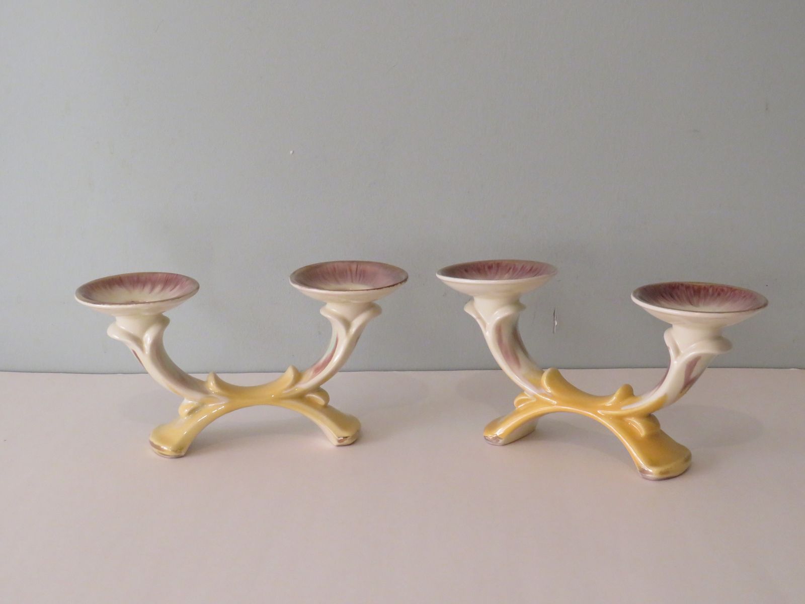 Early 20th Century Set Of 2 Candlesticks In Ceramic, France photo for sale