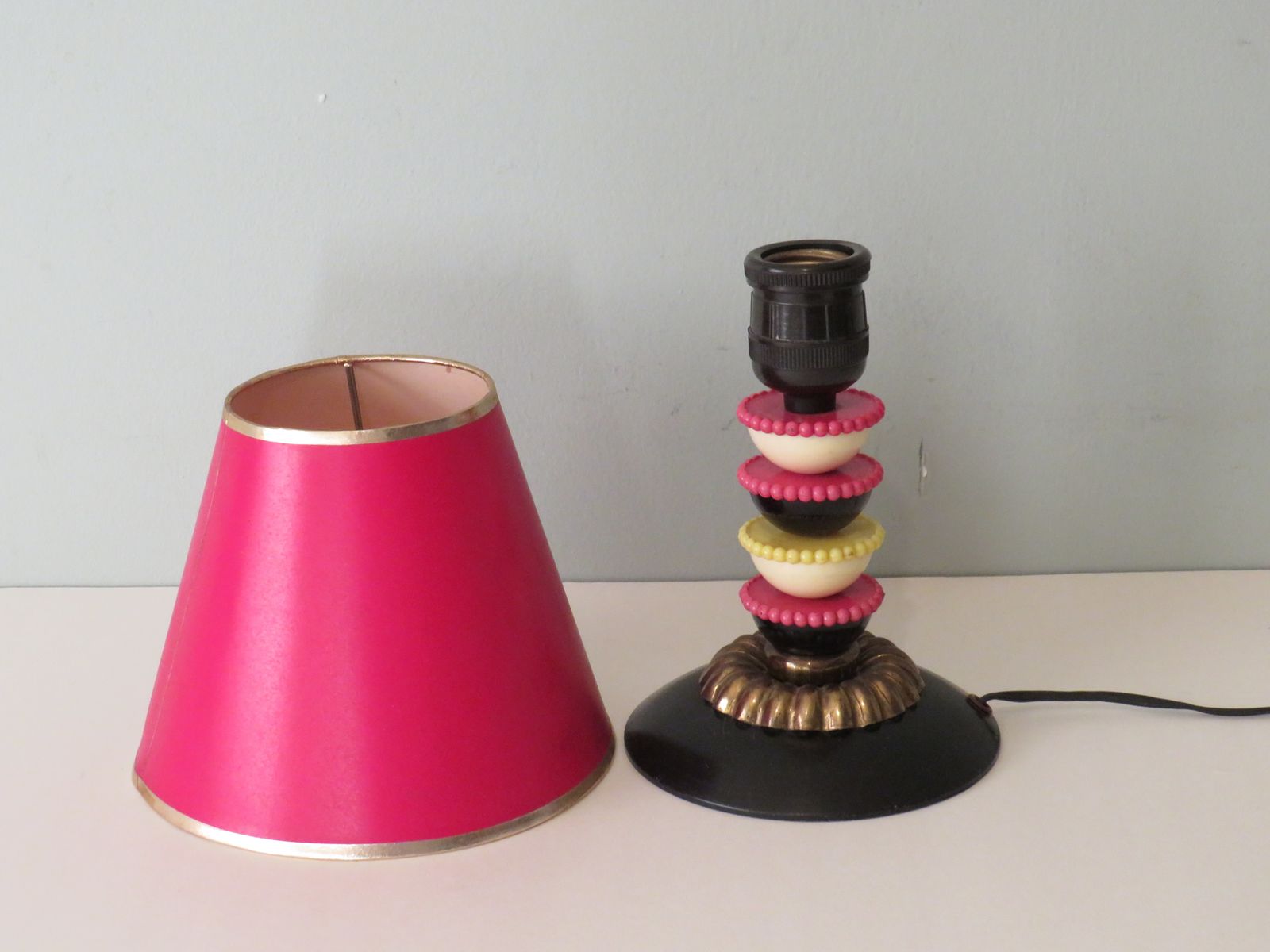 Small Table Lamp In Copper, Plastic And Bakelite, Early 20th Century, France. photo furniture