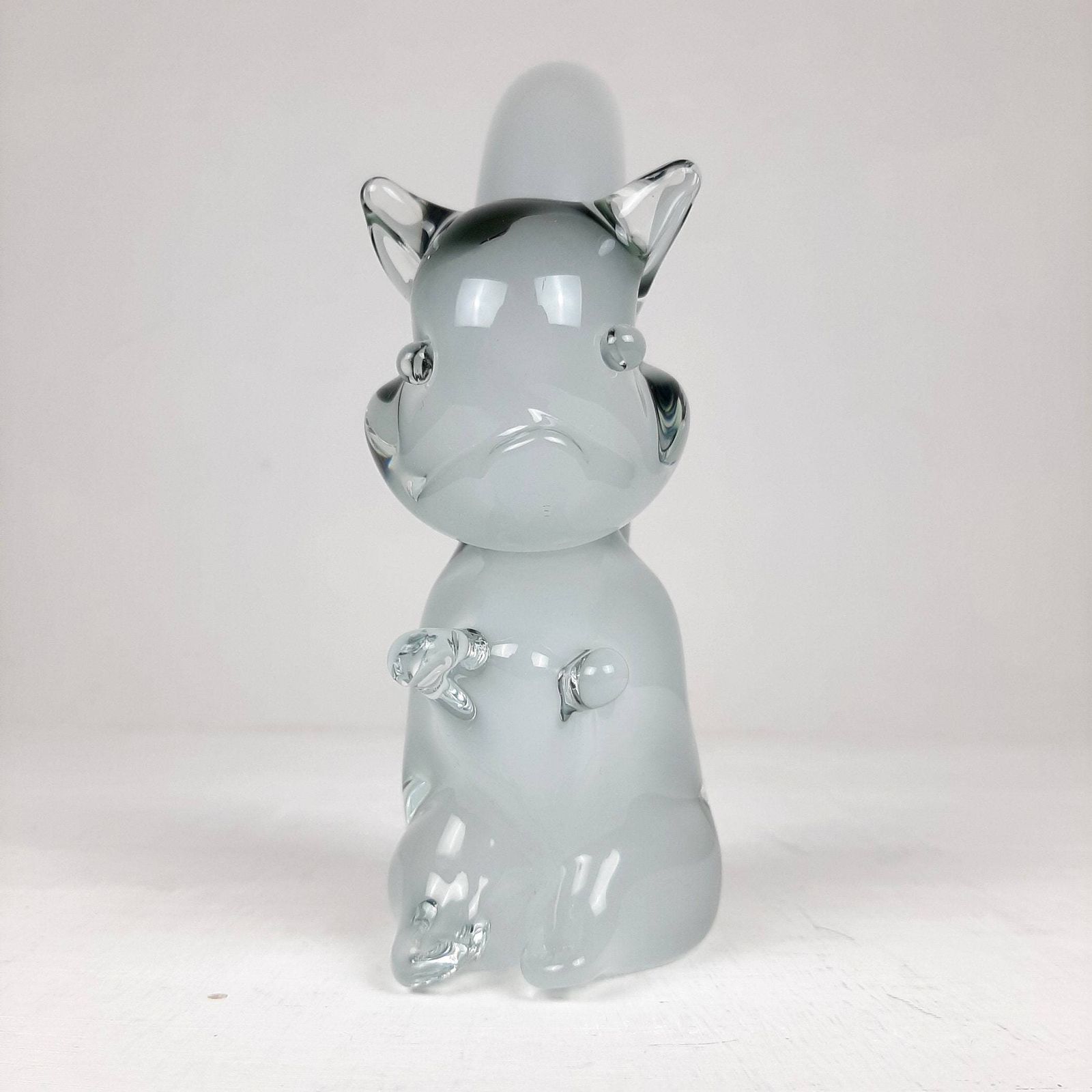 Murano Smokey Glass Sculpture Squirrel V. Nasson Italy 1970s Magic Art Glass Sculpture photo vinterior