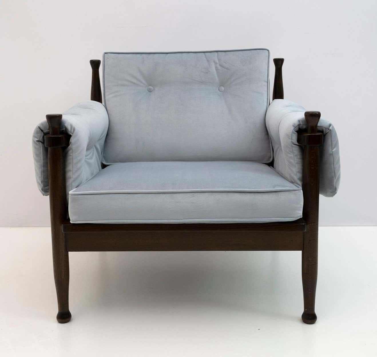 Eric Merthen Style Scandinavian Modern Sweden Velvet Armchair, 1960s photo furniture