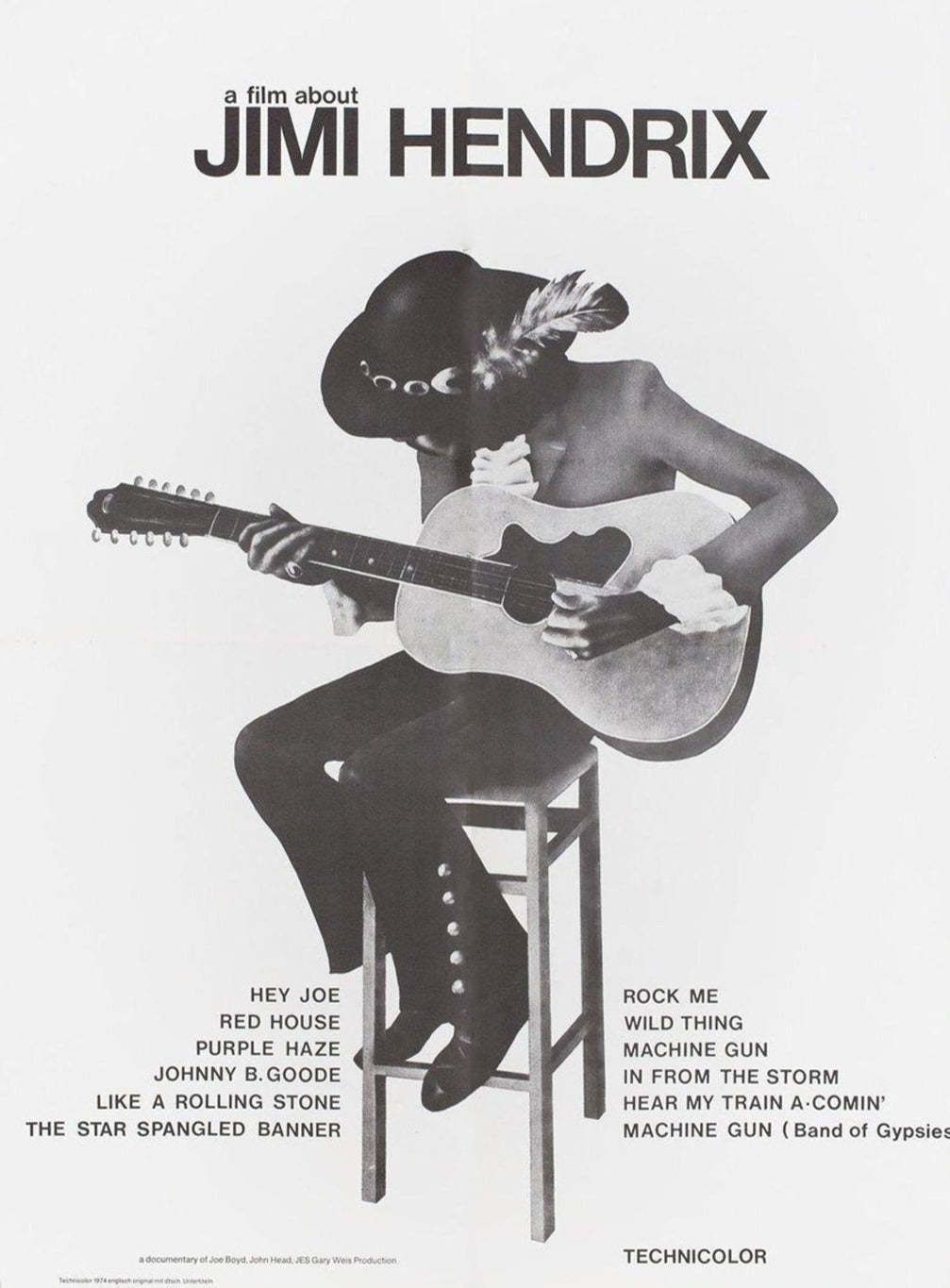 Jimi Hendrix (A Film About) Original Vintage Poster