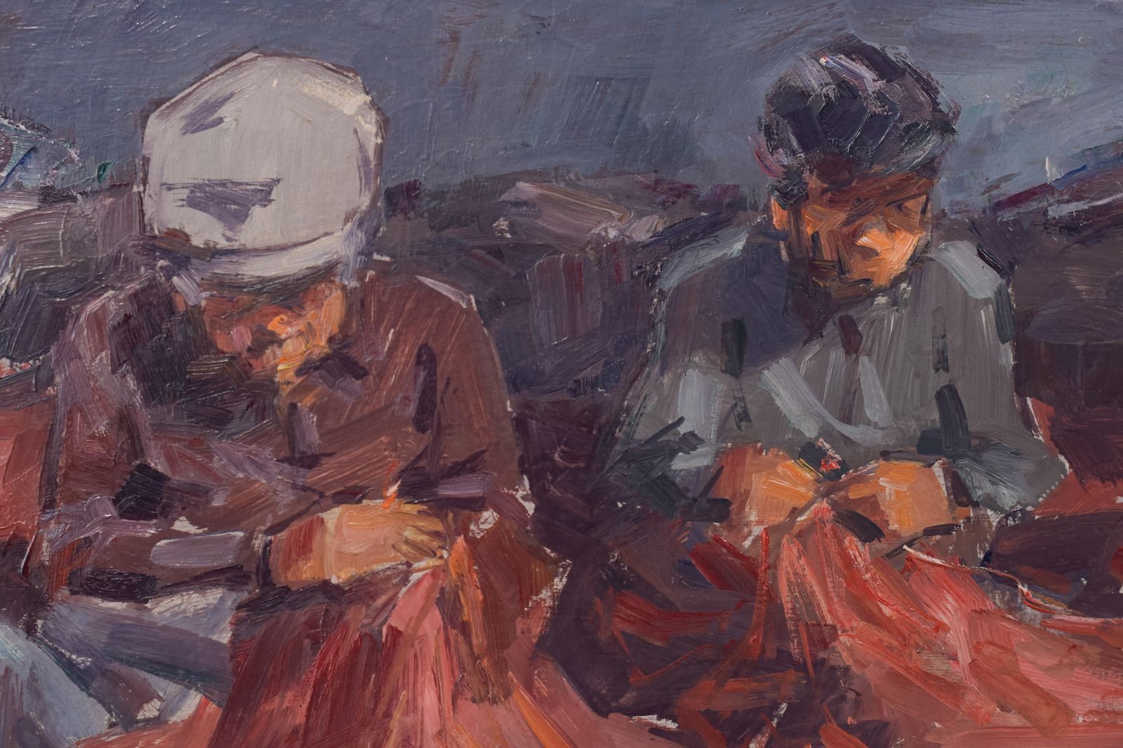 Albert Tomás Guillén   Fishermen Repairing Nets photo for sale