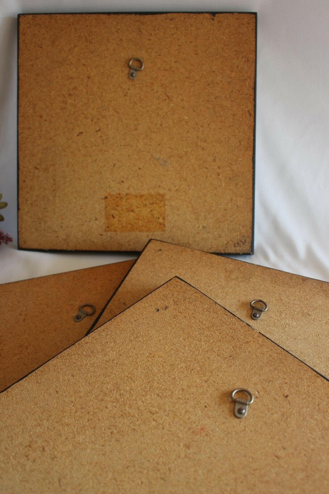 photo for sale Vintage 19th C. Handcrafted Set Of 4 Wooden Old Villages Print Art Work 30 Cm