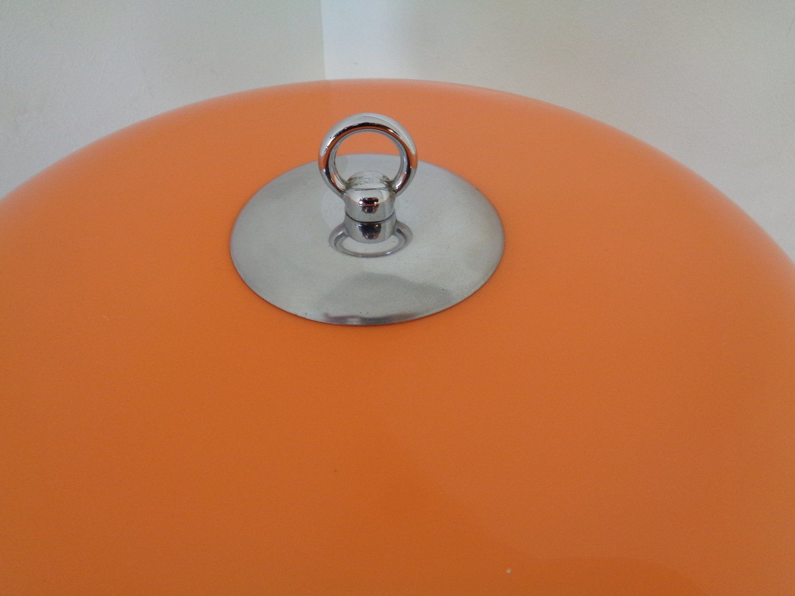 Italian Orange Plastic & Chrome Table Lamp, 1960s photo vinterior