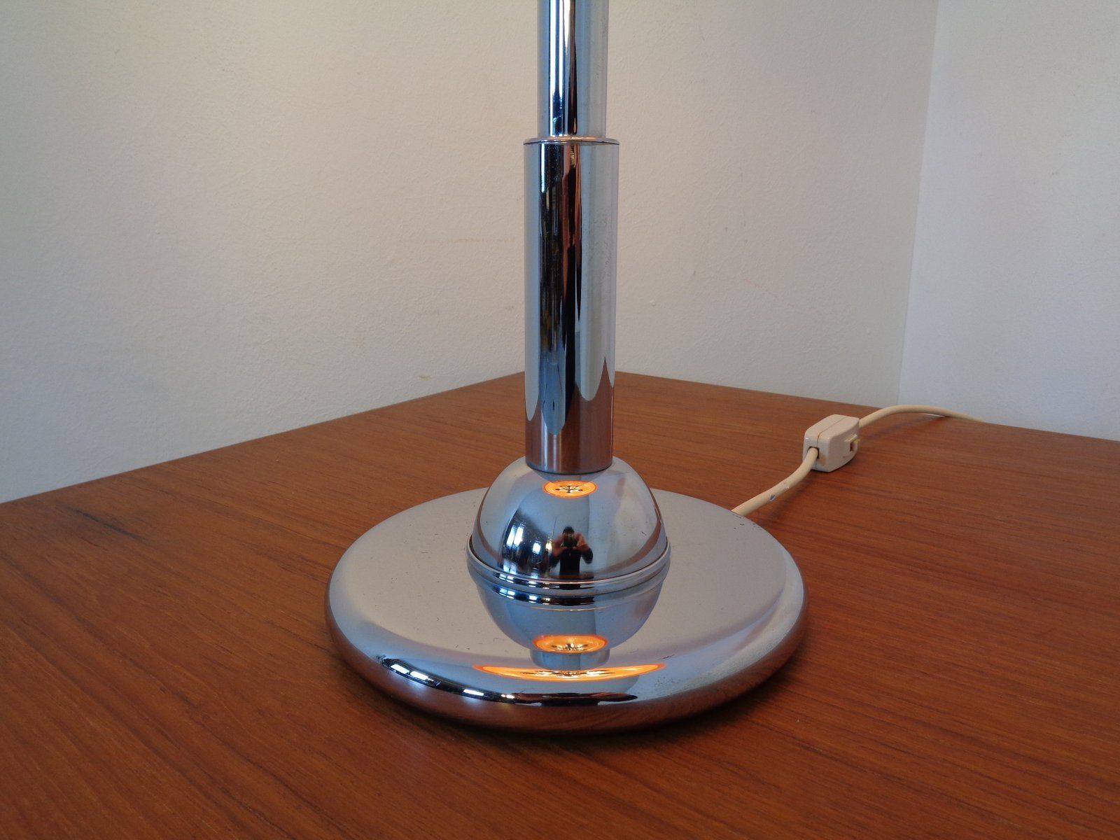 photo furniture Italian Orange Plastic & Chrome Table Lamp, 1960s