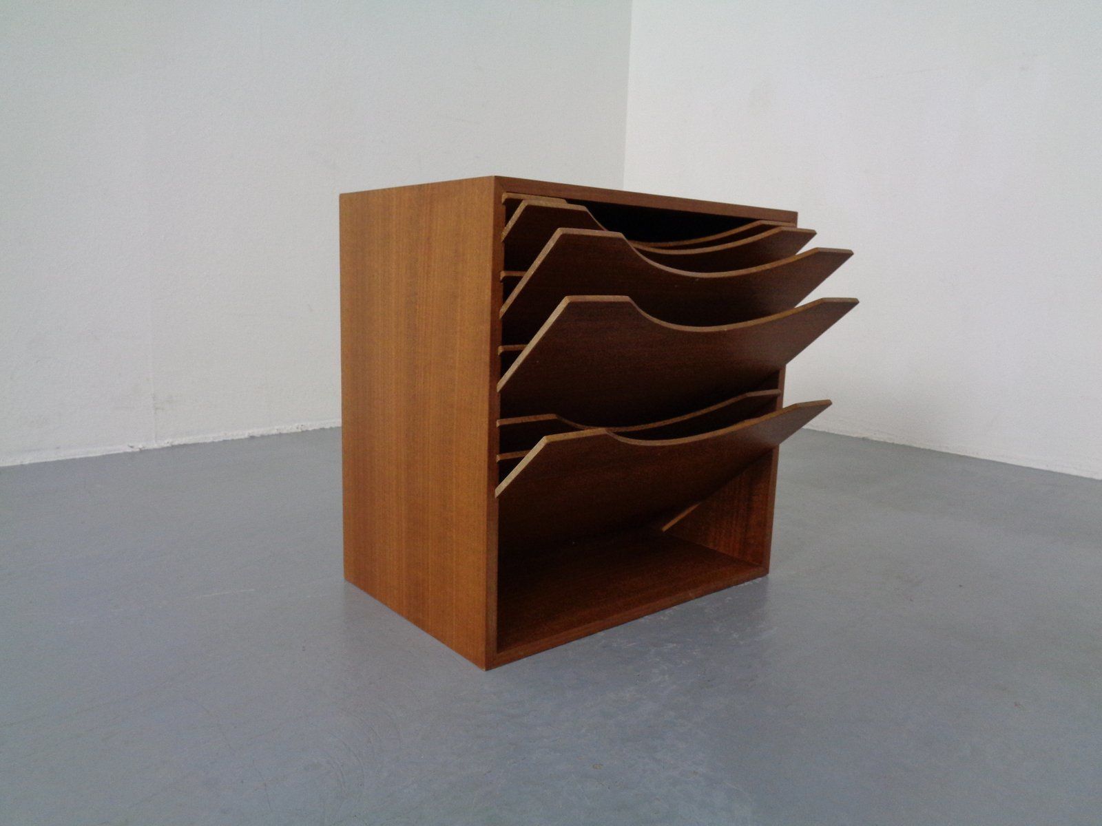 Teak A4 Register Filing Shelves, 1960s photo furniture