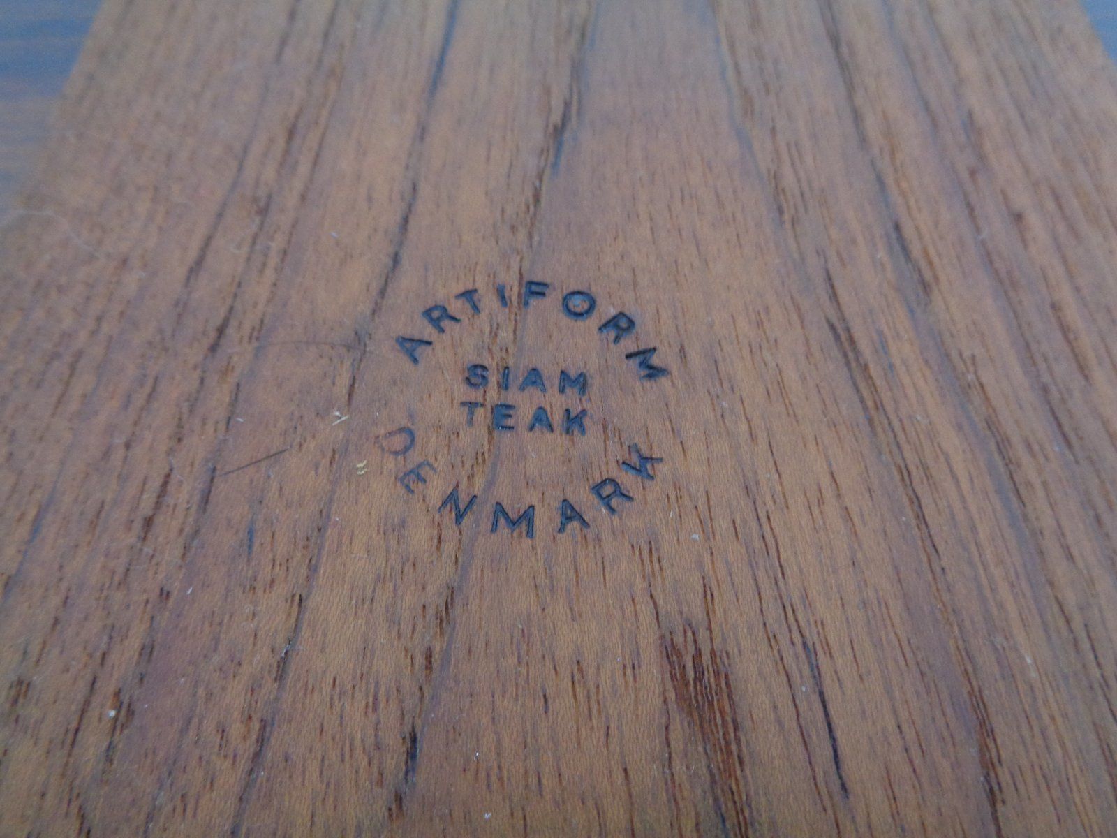 photo furniture Danish Siam Teak Tray And Glass Bowls From Artiform, Set Of 2, 1960s