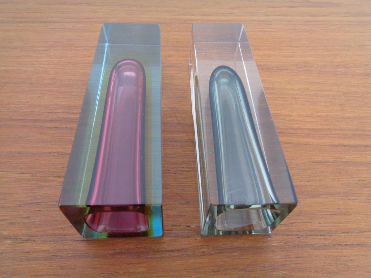 photo furniture Italian Murano Glass Sommerso Vases From Murano, 1960s, Set Of 2