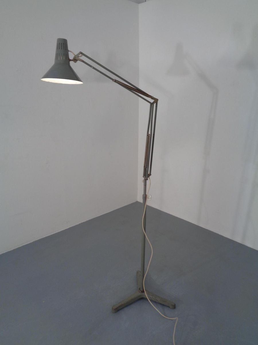 Industrial Terry Architectural Floor Lamp By H. Busquet For Hala, 1950s photo furniture