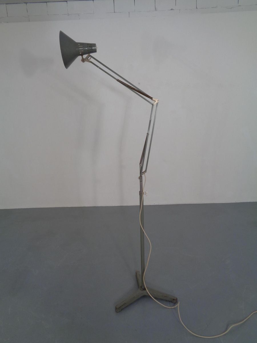 Industrial Terry Architectural Floor Lamp By H. Busquet For Hala, 1950s photo 715.0
