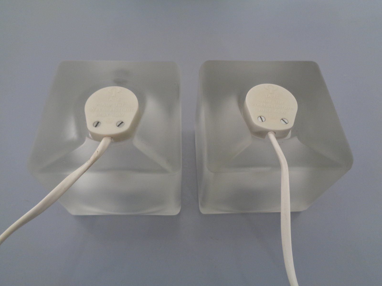 Glass Cube Lamps From Peill & Putzler, 1970s, Set Of 2 photo 337.0