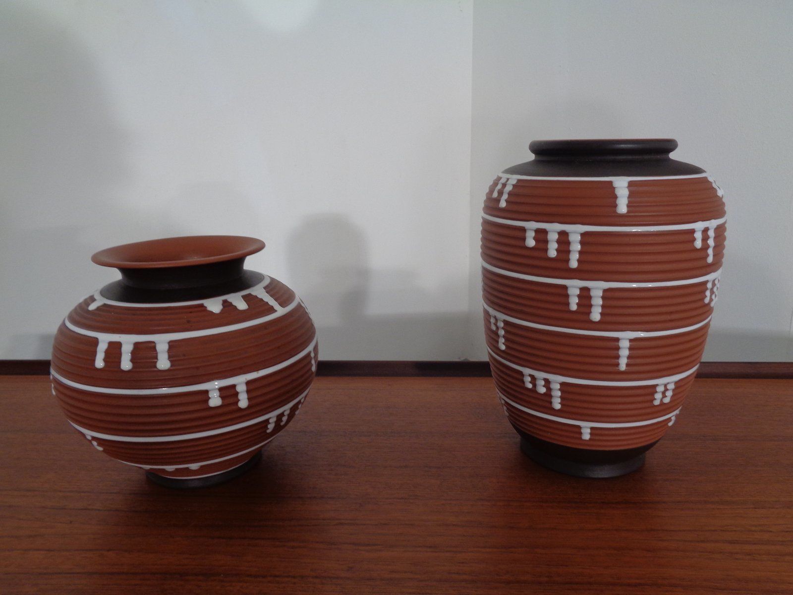 German Ceramic Vase, 1960s, Set Of 2 photo vintage