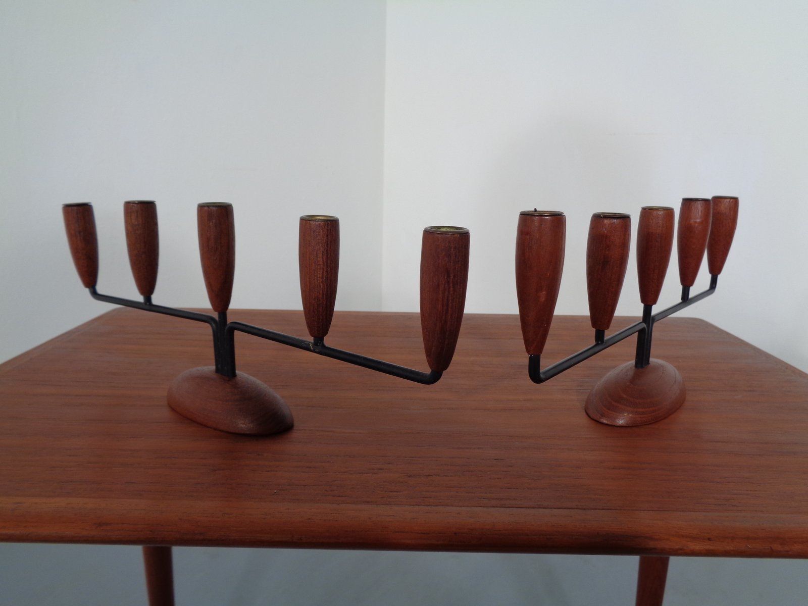 Danish Filigree Teak Candleholders, 1960s, Set Of 2 photo Home Decor