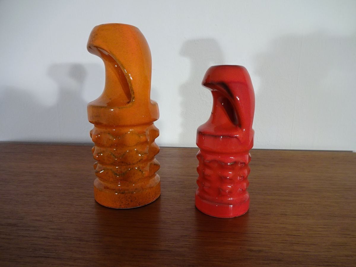 German Ceramic Vases From Pan Keramik 1970s Set Of 2 photo for sale