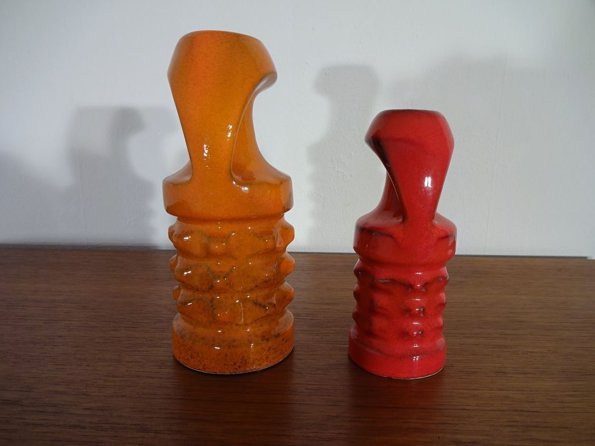 photo furniture German Ceramic Vases From Pan Keramik 1970s Set Of 2