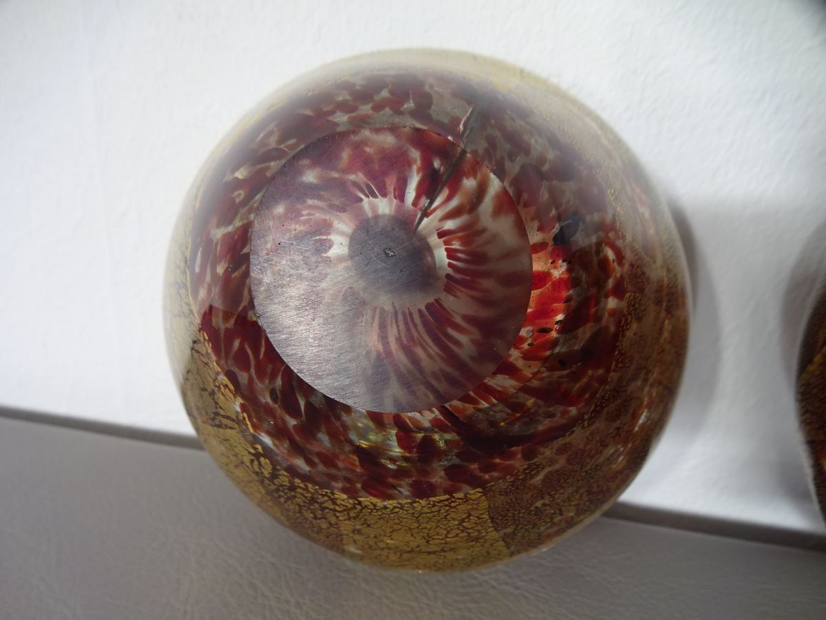 photo vintage Maltese Glass Ashtrays Rom Mdina, 1960s, Set Of 2