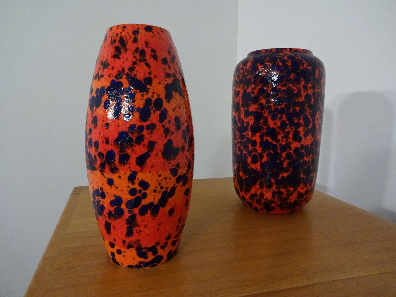 Large Fat Lava Ceramic Vase From Scheurich 1970s Set Of 2