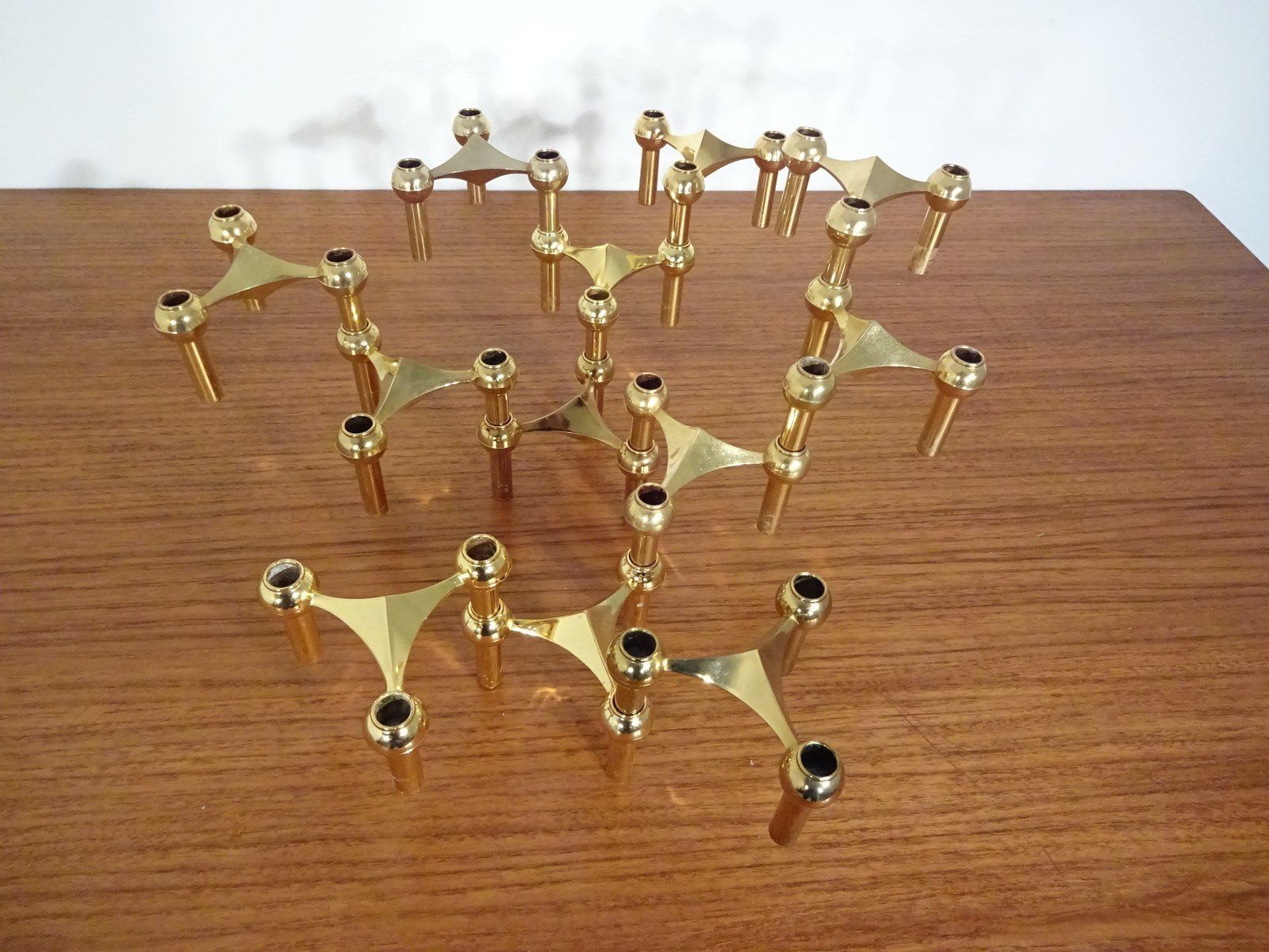 Gold Plated Candleholders By Ceasar Stoffi & Fritz Nagel For Bmf 1960s Set Of 12 photo Home Decor