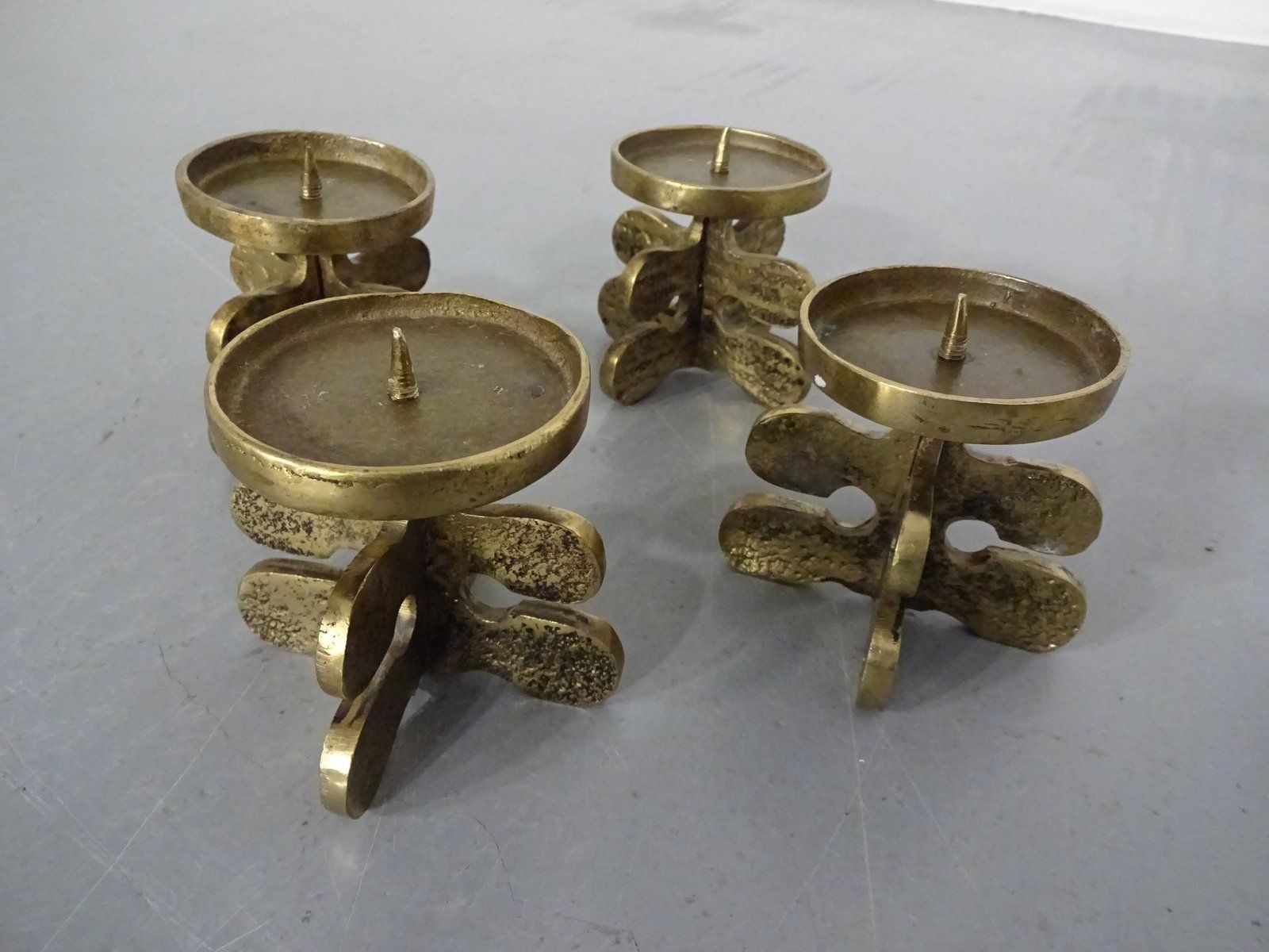 Italian Brutalist Candle Holders By Guiseppe Gallo For Gallo 1960s Set Of 2 photo Home Decor