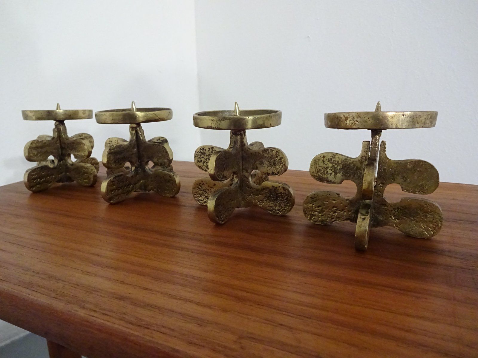 Italian Brutalist Candle Holders By Guiseppe Gallo For Gallo 1960s Set Of 2 photo buy