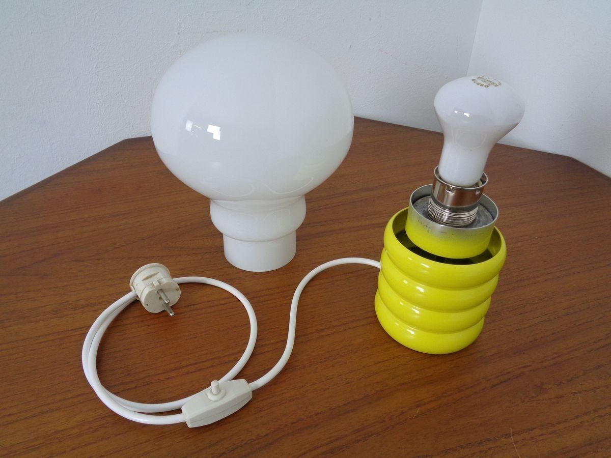 German Yellow Opaline Glass Bulb Lamp By Ingo Maurer For M Design, 1960s photo buy